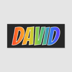 Etiqueta De Nome Nome "DAVID": Coloração do arco-íris do