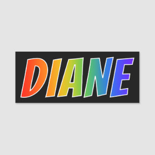 Etiqueta De Nome Nome "DIANE": Coloração do arco-íris do