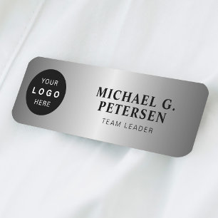 Etiqueta De Nome Nome do funcionário do logotipo personalizado, tít