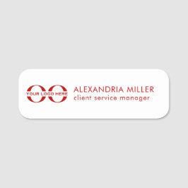Etiqueta De Nome Nome do logotipo Vermelho branco