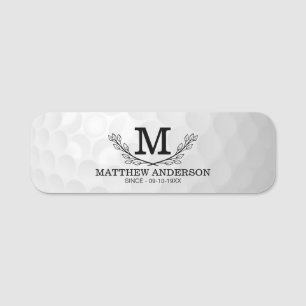 Etiqueta De Nome Nome do Padrão de Bola de Golfe Personalizada Mono