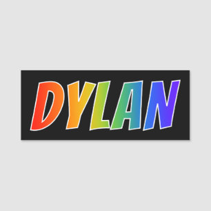 Etiqueta De Nome Nome "DYLAN": Coloração do arco-íris do