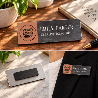 Etiqueta De Nome Nome e Cargo Personalizado com Logotipo Profission
