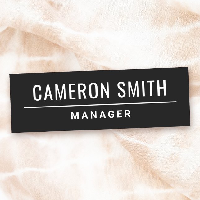 Etiqueta De Nome Nome e título negro moderno (Criador carregado)