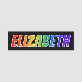 Etiqueta De Nome Nome "ELIZABETH": Coloração do arco-íris do