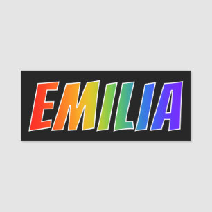 Etiqueta De Nome Nome "EMILIA": Coloração do arco-íris do