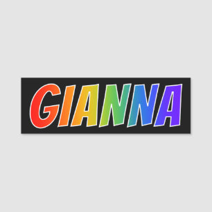 Etiqueta De Nome Nome "GIANNA": Coloração do arco-íris do