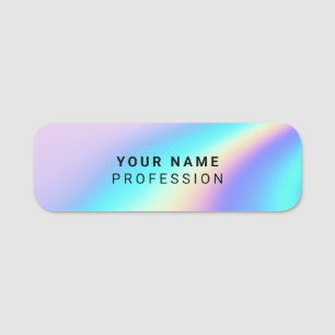 Etiqueta De Nome Nome Holográfico Personalizado, profissão