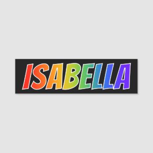 Etiqueta De Nome Nome "ISABELLA": Coloração do arco-íris do