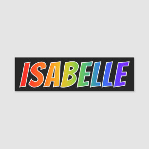 Etiqueta De Nome Nome "ISABELLE": Coloração do arco-íris do
