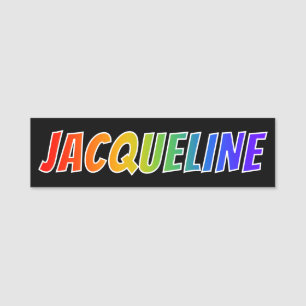 Etiqueta De Nome Nome "JACQUELINE": Coloração do arco-íris do