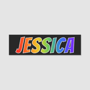 Etiqueta De Nome Nome "JESSICA": Coloração do arco-íris do