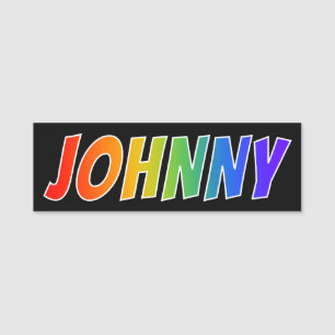 Etiqueta De Nome Nome "JOHNNY": Coloração do arco-íris do