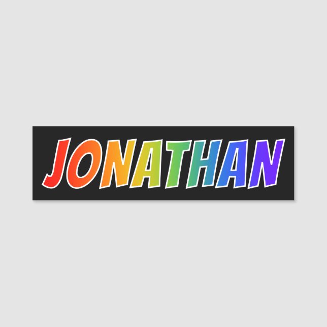 Etiqueta De Nome Nome "JONATHAN": Coloração do arco-íris do (Frente)
