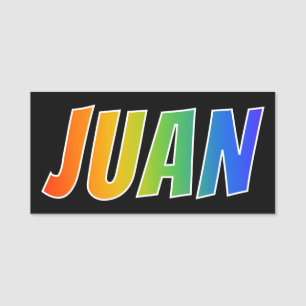 Etiqueta De Nome Nome "JUAN": Coloração do arco-íris do
