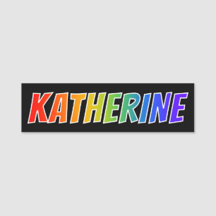 Etiqueta De Nome Nome "KATHERINE": Coloração do arco-íris do