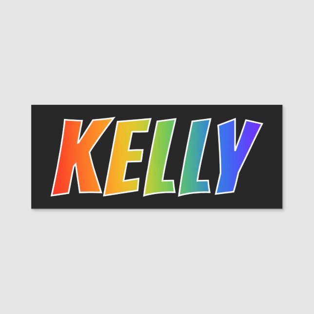 Etiqueta De Nome Nome "KELLY": Coloração do arco-íris do (Frente)