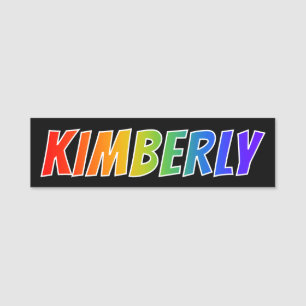 Etiqueta De Nome Nome "KIMBERLY": Coloração do arco-íris do