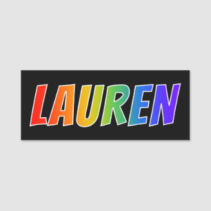 Etiqueta De Nome Nome "LAUREN": Coloração do arco-íris do