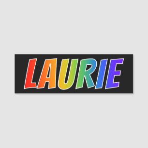 Etiqueta De Nome Nome "LAURIE": Coloração do arco-íris do