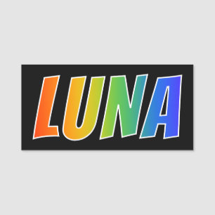 Etiqueta De Nome Nome "LUNA": Coloração do arco-íris do