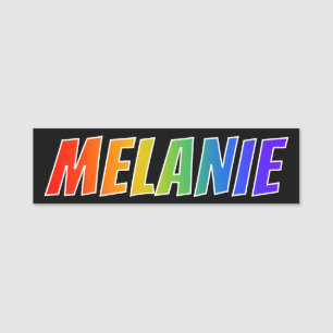 Etiqueta De Nome Nome "MELANIE": Coloração do arco-íris do