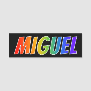 Etiqueta De Nome Nome "MIGUEL": Coloração do arco-íris do
