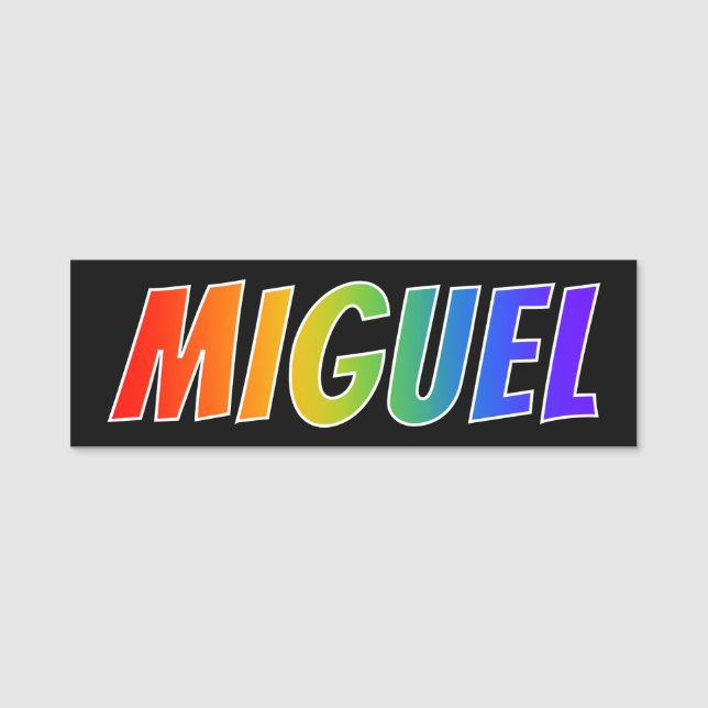 Etiqueta De Nome Nome "MIGUEL": Coloração do arco-íris do (Frente)