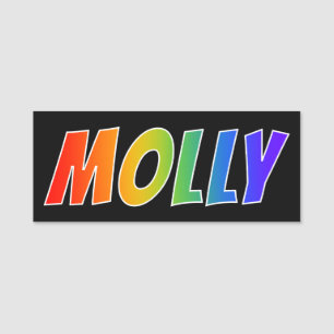 Etiqueta De Nome Nome "MOLLY": Coloração do arco-íris do