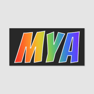 Etiqueta De Nome Nome "MYA": Coloração do arco-íris do divertime
