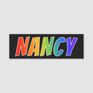 Etiqueta De Nome Nome "NANCY": Coloração do arco-íris do