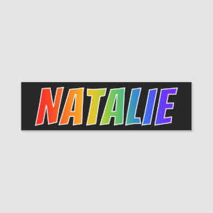 Etiqueta De Nome Nome "NATALIE": Coloração do arco-íris do