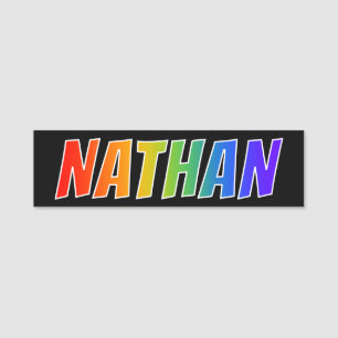 Etiqueta De Nome Nome "NATHAN": Coloração do arco-íris do