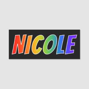 Etiqueta De Nome Nome "NICOLE": Coloração do arco-íris do