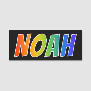 Etiqueta De Nome Nome "NOAH": Coloração do arco-íris do