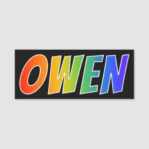 Etiqueta De Nome Nome "OWEN": Coloração do arco-íris do