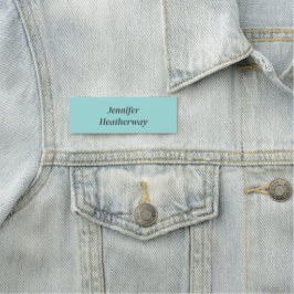 Etiqueta De Nome Nome personalizado azul aqua minimalista