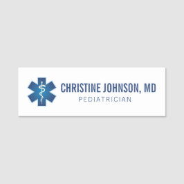 Etiqueta De Nome Nome Personalizado| Caduceus| Médico Enfermeiro
