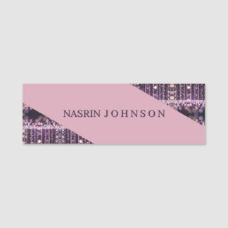 Etiqueta De Nome Nome personalizado com fundo rosa mágico