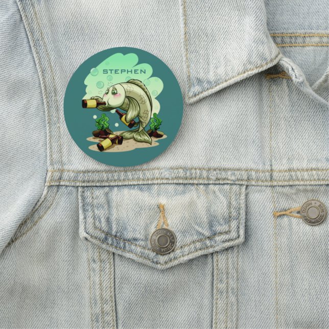 Etiqueta De Nome nome personalizado de Peixe bebendo (In Situ)