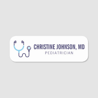 Etiqueta De Nome Nome Personalizado| Estetoscópio médico| Médico En