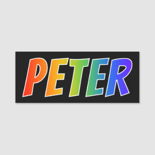 Etiqueta De Nome Nome "PETER": Coloração do arco-íris do