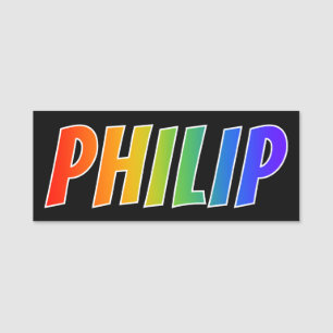 Etiqueta De Nome Nome "PHILIP": Coloração do arco-íris do