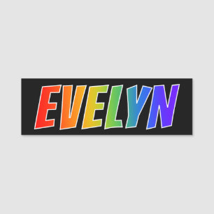 Etiqueta De Nome Nome próprio "EVELYN": Cor do arco-íris