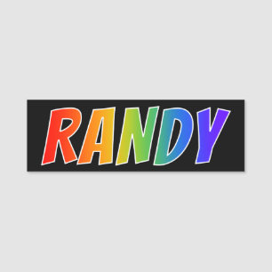 Etiqueta De Nome Nome "RANDY": Coloração do arco-íris do