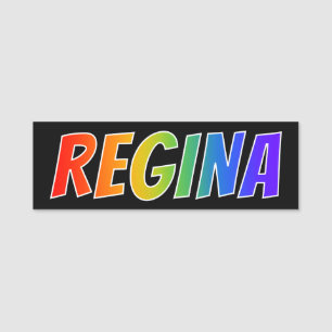 Etiqueta De Nome Nome "REGINA": Coloração do arco-íris do