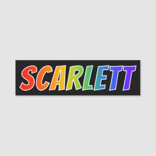 Etiqueta De Nome Nome "SCARLETT": Coloração do arco-íris do