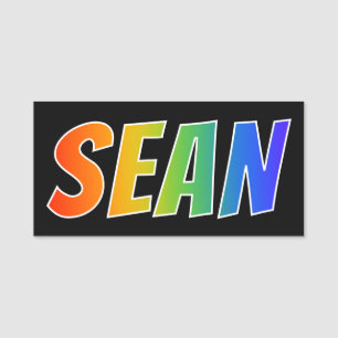 Etiqueta De Nome Nome "SEAN": Coloração do arco-íris do