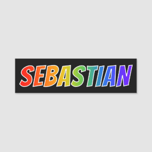 Etiqueta De Nome Nome "SEBASTIAN": Coloração do arco-íris do