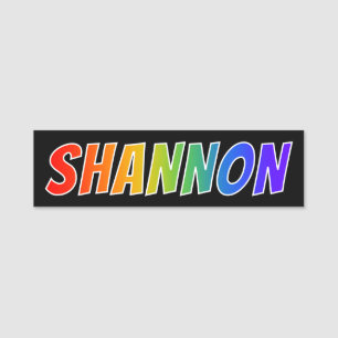 Etiqueta De Nome Nome "SHANNON": Coloração do arco-íris do